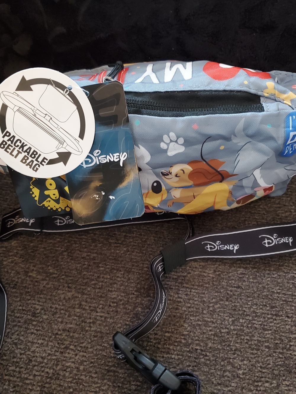 Disney Grey 'My Dog' Pattern Waist Pack - Picture 9 of 15